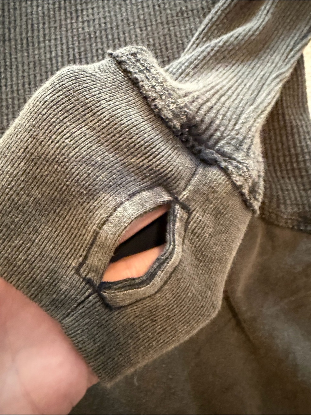 We The Free Olive Ribbed Thermal Oversized Shirt - Picture 3 of 5